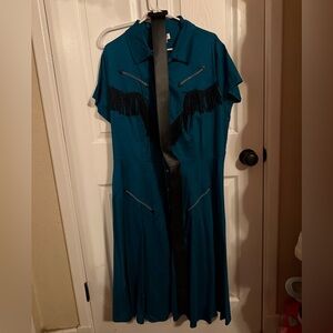 Unique Vintage blue and black western dress size 18 2x